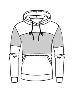 Выкройка: толстовка с воротником/с капюшоном арт. ВКК-2395-12-ВП0164