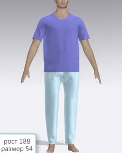 Выкройка: мужская футболка с V вырезом М-02 арт. ВКК-4168-1-ВП1062