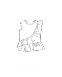 Выкройка: топ с рюшами для девочки_DET99 арт. ВКК-4749-1-ВП1467