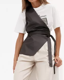 Выкройка: жилет асимметричный из экокожи_91 арт. ВКК-4064-9-ВП0956