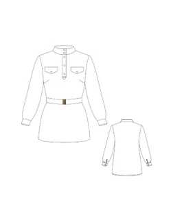Выкройка: гимнастёрка женская W-11-1001 арт. ВКК-4200-9-ВП1092