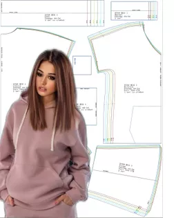 Выкройка: худи с капюшоном арт. ВКК-3034-1-ВП0710