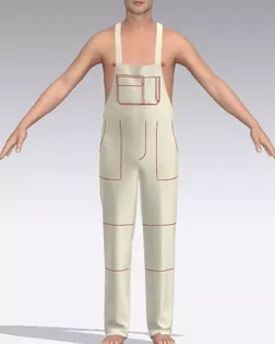 Выкройка: мужской рабочий полукомбинезон М-07 арт. ВКК-4230-1-ВП1124