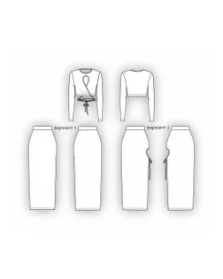 Выкройка: комплект № 18 (лонгслив + юбка) арт. ВКК-3182-7-ВП0859