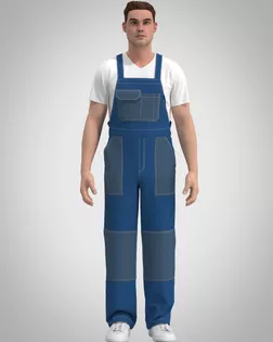 Выкройка: мужской рабочий полукомбинезон_М-15 арт. ВКК-4697-1-ВП1418