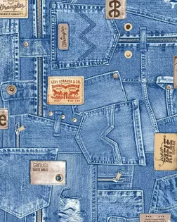 Бязь наб., шир. 150см,  пл 120+-2. 100% хл. рис 11968/1 Джинса лейбл арт. БХ-398-1-Б00525.034