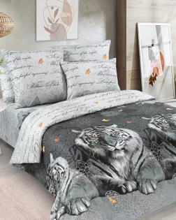 Бязь наб., шир. 220 см,  пл 120+-2. 100% хл. рис 12424/1 Тигры арт. ХБ-1936-1-Б00528.074