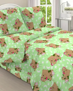 Бязь арт. 262 ГОСТ шир. 150 пл. 142+-7 о/м рис. 1286/1 детск. зеленый арт. БГТ-42-5-1565.035