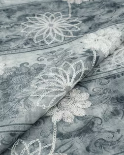 Ткань блузочная шифон с вышивкой и пайеткой арт. БЛ-63-1-27084.001