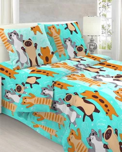 Бязь арт. 26Вч шир.150 пл.120+-6 - О/М рис 2513/3 дет. бирюзовый арт. ХВ-1453-1-1557.400