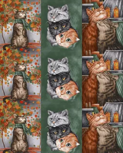 Рогожка 150 см набивная арт 904 "Тейково" рис 29173 вид 1 "Котики " арт. РЖК-262-1-1949.070