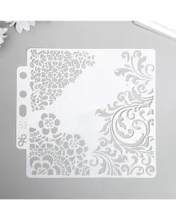 Трафарет пластик "Цветочные орнаменты" р.13х14см арт. ТХМ-22-1-47564