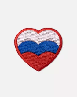 Аппликация термо "Флаг Сердце" р.4,6х5см (в упаковке 10 шт.) арт. АД-316-1-47514