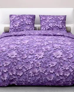 Бязь арт. 262/7 С набивная   шир.220 пл.120+-6  рис 383 Маргаритка  вид 2/2 фиолетовый арт. ХБ-2085-1-Б00433.134