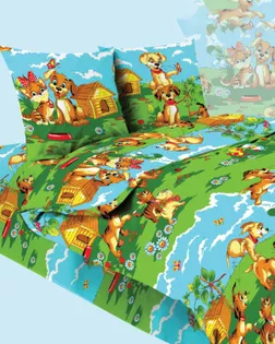 БЯЗЬ детск. 150см, 120гр, Кр.Талка, рис. 3839 "Весёлые щенки" арт. ХВ-1533-1-Б00580.012