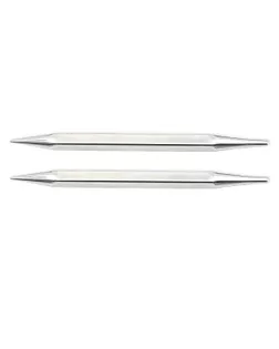 Спицы съемные 12344 Knit Pro Nova cubics 5,5мм дл.8,5см для длины тросика 20см никелированная латунь уп.2шт (серебристый) арт. ИВЗ-255-1-45847