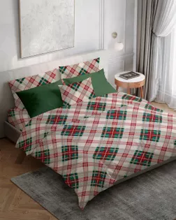 Перкаль 220 см набивной арт 239   рис 43091/1  "Новогодний тартан" арт. ПРК-1694-1-1861.369