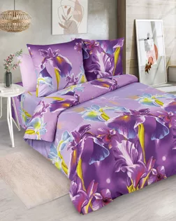 Бязь наб., шир. 220 см,  пл 120+-2. 100% хл. рис 24684 Ирисы арт. ХБ-1857-1-Б00528.040