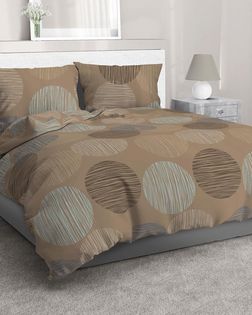 Бязь Премиум 220 см набивная "Тейково" рис 50186/1 "Пинг понг на коричневом" арт. БГ-337-1-1893.257