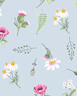 Бязь Комфорт 150 см набивная арт 210  рис 64051/1   "Талли" голубой арт. БХ-442-1-2102.133