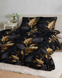 Бязь Премиум 220 см набивная   рис 72091/1  "Золотые листья" арт. БГ-439-1-1893.343