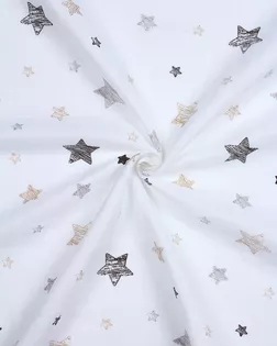 Муслин 135 ш. 100+-5 гр. 100% хлопок ЗВЕЗДОЧКИ беж рис.7594/1 арт. МЛН-125-1-Б00454.025