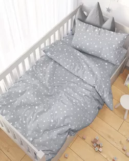 Поплин 150 ш. 105 гр.  Звездочки серые  рис.7747/2 арт. ПДУ-91-1-Б00409.063