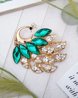 Брошь "Павлин" 1шт арт. БШ-58-1-47933