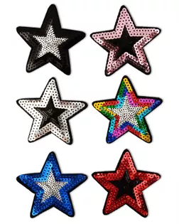 Набор аппликаций термо пайетка д.7,5см (в упаковке 12 шт.) арт. АНД-72-1-32704