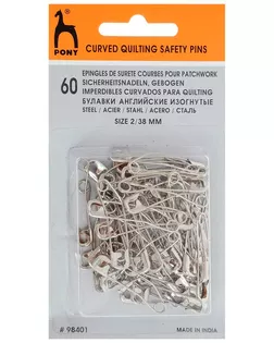 98401 Булавки английские изогнутые 38 мм, сталь, 60 шт PONY арт. АРС-12883-1-АРС0001201716