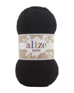 Пряжа ALIZE 'Bella 100' 100гр. 360м.(100% хлопок) (60 черный) арт. АРС-44180-1-АРС0001236412