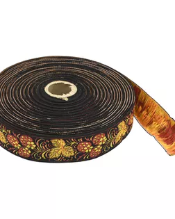 С1853Г17 Лента жаккардовая рис. 9420 'Клубничка' 32мм*25м (черный) арт. АРС-52234-1-АРС0001241708