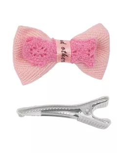 29351 Набор Б-004 мини бантик+заколка (221/1344) 35мм/35мм (св.розовый/белый) арт. АРС-48494-1-АРС0001247582
