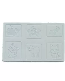 7048 Аппликации из кожи пришивные детские 3*3см (6шт), 100% кожа (44 белый) арт. АРС-48758-1-АРС0001251657