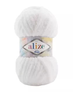 Пряжа ALIZE 'Softy Mega' 100гр. 70м (100% микрополиэстер) (55 белый) арт. АРС-49296-1-АРС0001271958