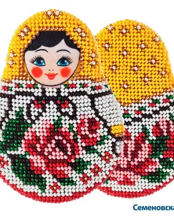 В541 Набор для вышивания бисером Кроше 'Матрешка Семеновская' 8*10см арт. АРС-53599-1-АРС0001282301