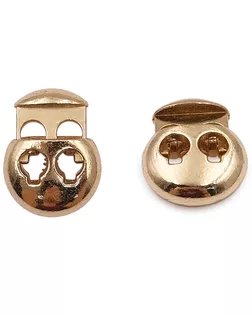 MFR12 Фиксатор для шнура 20,5*15,6мм, 2 отверстия d-3,5мм, металл, Gold (золотой) арт. АРС-58196-1-АРС0001290051