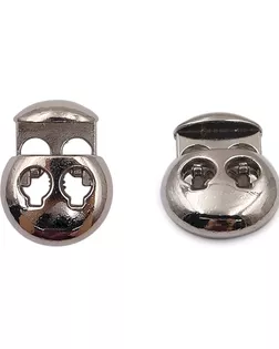 MFR12 Фиксатор для шнура 20,5*15,6мм, 2 отверстия d-3,5мм, металл, Silver (серебристый) арт. АРС-58199-1-АРС0001290054