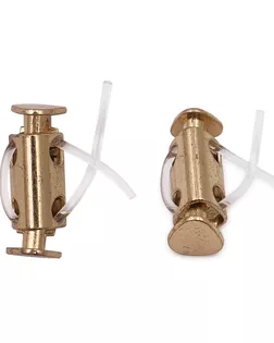 MFR11 Фиксатор для шнура 'Цилиндр' 25*8,9мм, 2 отверстия d-4,4мм, металл, Gold (золотой) арт. АРС-58200-1-АРС0001290055