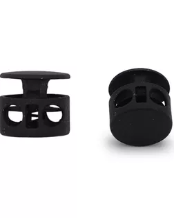 MFR08 Фиксатор для шнура 10,5*11,8мм, 2 отверстия d-3,7мм, металл, P.Black (черная резина) арт. АРС-58206-1-АРС0001290061