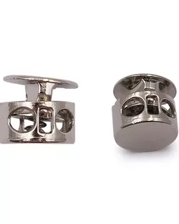 MFR08 Фиксатор для шнура 10,5*11,8мм, 2 отверстия d-3,7мм, металл, Silver (серебристый) арт. АРС-58207-1-АРС0001290062