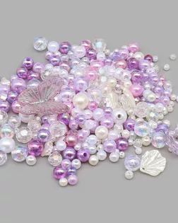 Набор бусин для рукоделия, творчества, микс, Astra&Craft (сиреневый) арт. АРС-58823-1-АРС0001290536