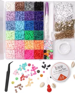 Набор из бусин хейши (плоских), ассорти пластиковых бусин и фурнитуры для бижутерии, Astra&Craft арт. АРС-59329-1-АРС0001290539