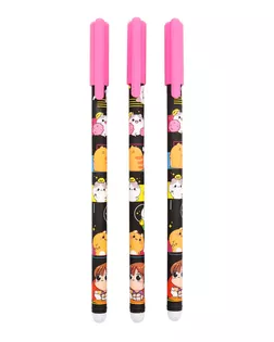 74891 Ручка гелевая прорезиненная Каваи 3 шт арт. АРС-57249-1-АРС0001291312