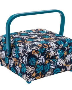 MRS/629 PVC Tray Шкатулка малая, декоративная 'Тропические листья' цв. синий, 20*20*11см арт. АРС-61475-1-АРС0001292077