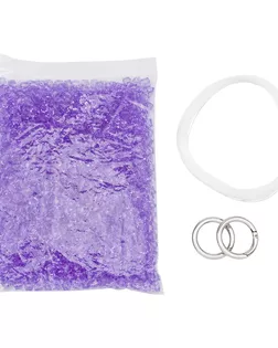 Набор для плетения сумки из акрил. бусин в цвете, граненый куб, 10мм, Astra&Craft (643 лавандовый) арт. АРС-62010-1-АРС0001300099