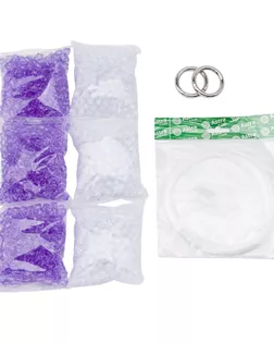 Набор для плетения двухцветной сумки из акриловых бусин, граненый куб, 10мм, Astra&Craft (643 лаванда/прозрачный) арт. АРС-61512-1-АРС0001300105