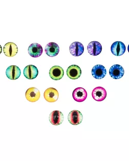 Глазки для игрушек стеклянные, диаметр 8мм, 10 дизайнов, набор 20шт, Astra&Craft арт. АРС-62158-1-АРС0001300277