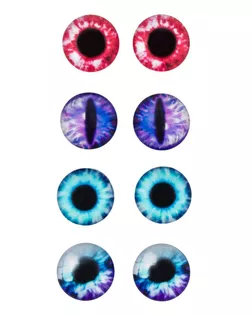 Глазки для игрушек стеклянные, диаметр 12мм, 4 дизайна, набор 8 шт, Astra&Craft арт. АРС-62159-1-АРС0001300278