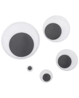 Глазки для игрушек и поделок подвижные самоклеящиеся, диаметр 6-35мм, набор 200шт, Astra&Craft арт. АРС-62160-1-АРС0001300279